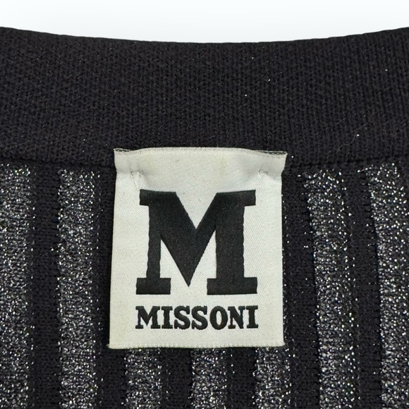 MISSONI $745 Retail Bicolor Mesh Long Sleeve Lurex Dress, Size 38 (US 6/8) - Picture 13 of 16